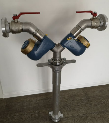 Wassermess-Standrohr DN 80  mit 2 x Storz C  bis 40m³/Std.